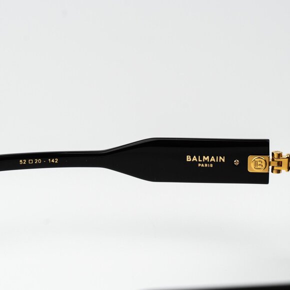 Balmain Men Sunglasses Titanium Black Gold Grey Rectangle ADMIRABLE BPS-130A-52 - Picture 11 of 14